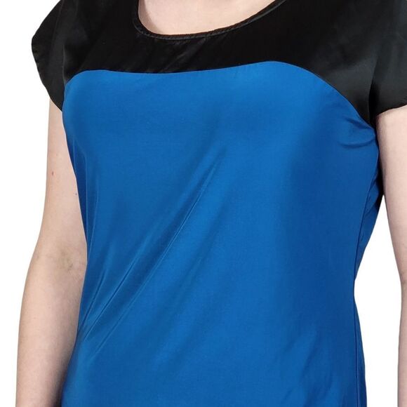 The Limited Blue And Black Color Block Short Sleeve Top - Picture 5 of 6